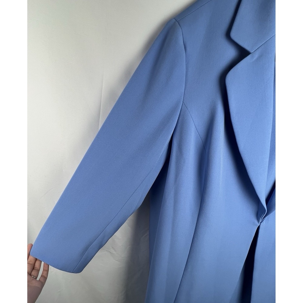 Le Suit Woman 24W Blue Chambray Crepe Dress‎ Suit Long Jacket Career Wedding NWT - Picture 10 of 16